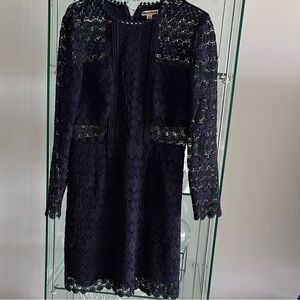 Whistles Blue Long Sleeve Sheath Dress